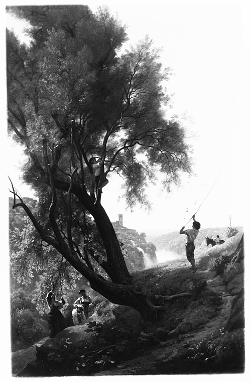 Gathering Olives at Tivoli, 1868, François-Louis Français