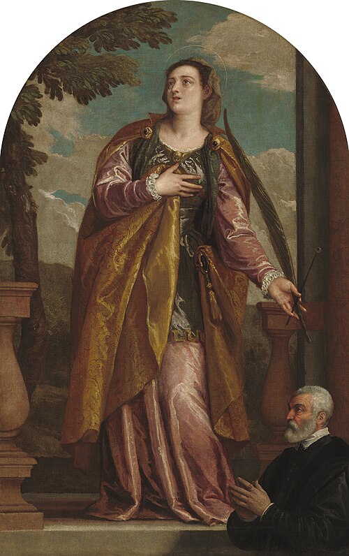 Saint Lucy and a Donor, 1580, Paolo Veronese