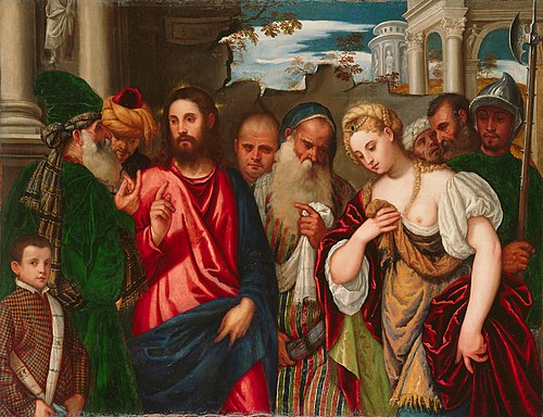 Christ and the Woman Taken in Adultery, 1540, Paolo Veronese