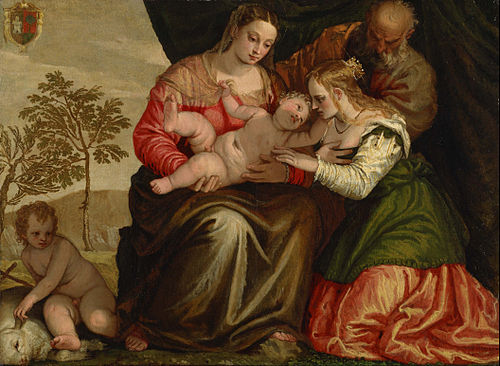 Le Mariage mystique de sainte Catherine., 1547, Paul Véronèse