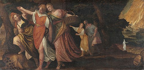 Lot flees Sodom, 1585, Paolo Veronese