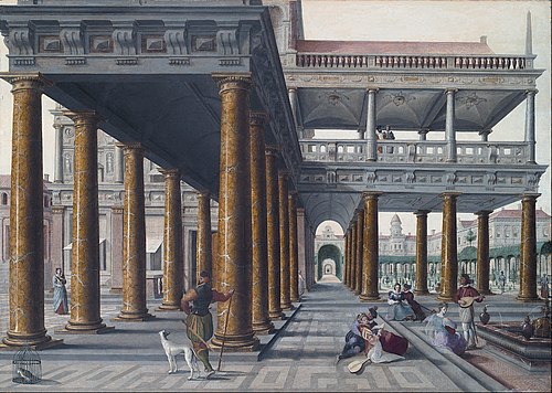 Architectural Caprice with Figures, 1568, Hans Vredeman de Vries