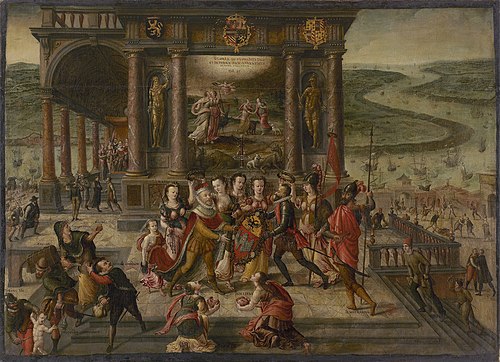 Allégorie de la renaissance d'Anvers après la victoire d'Alexandre Farnès, 1585, Hans Vredeman de Vries