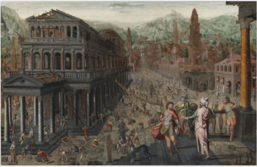 The Restoration of the Temple at Jerusalem, 1575, Hans Vredeman de Vries