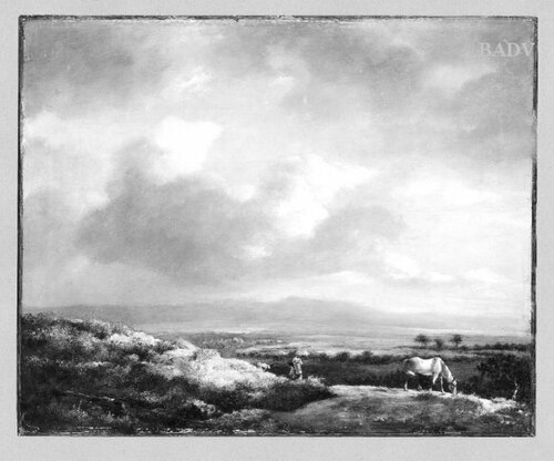 landscape with a white horse, 1681, Jan Vermeer van Haarlem le jeu