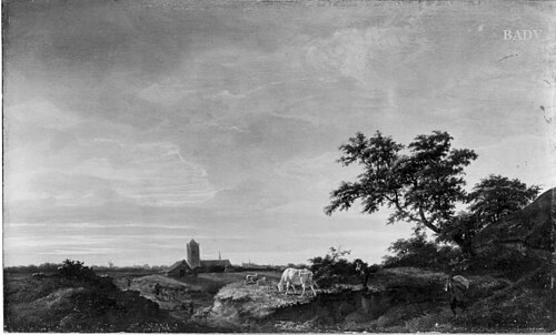 Abendliche Landschaft mit Staffage, 1681, Jan Vermeer van Haarlem le jeu