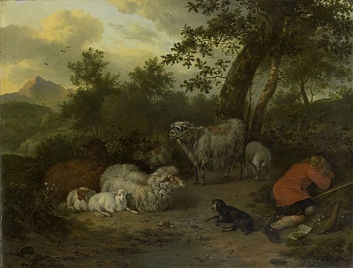 Le berger qui dort, 1678, Jan Vermeer van Haarlem le jeu