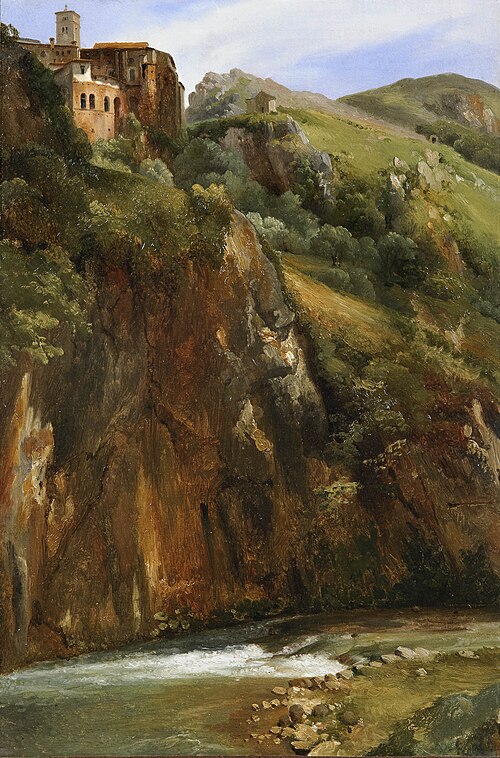 Vue de l’abbaye Sainte-Scholastique de Subiaco, 1818, Achille Etna Michallon