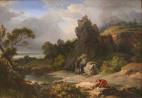 Philoctète dans l'île de Lemnos, 1822, Achille Etna Michallon