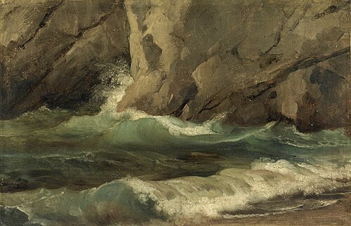 Vagues au pied de rochers, 1812, Achille Etna Michallon