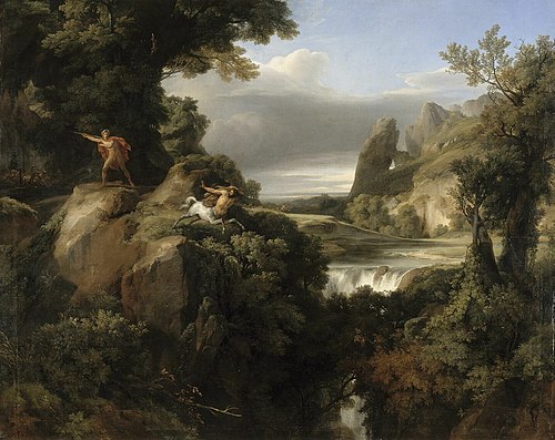 Paysage : Thésée poursuivant les Centaures, 1821, Achille Etna Michallon