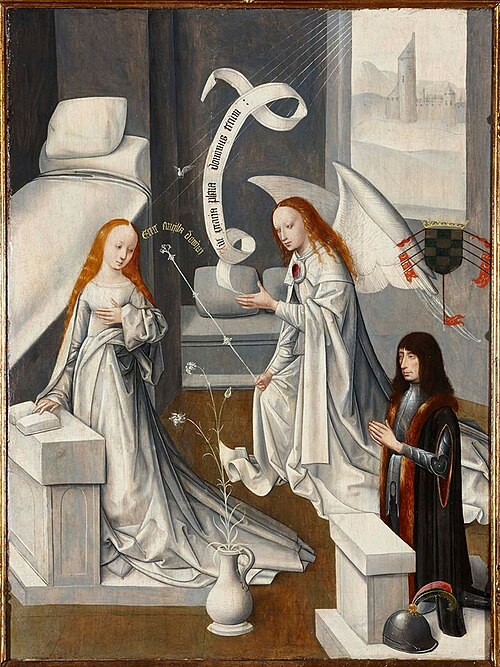 L'Annonciation avec le premier duc d'Albe, 1479, Maître de la Virgo inter Virgi