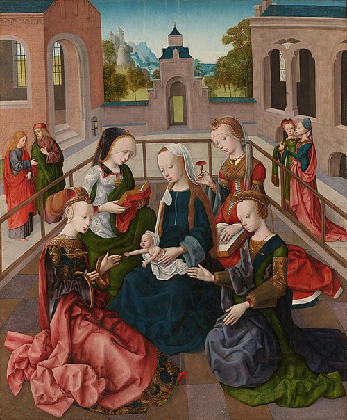 La Vierge et l'Enfant avec Quatre Saintes Vierges, 1490, Maître de la Virgo inter Virgi
