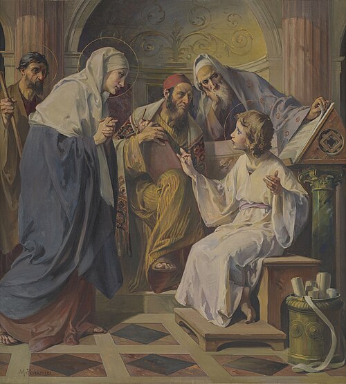 Terugvinding van Jezus in de tempel, 1900, Martin Feuerstein