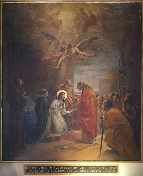 Saint Louis mourant recevant l'Eucharistie, 1902, Martin Feuerstein