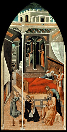 Birth of Saint John the Baptis, 1450, Giovanni di Paolo