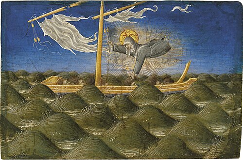 Saint Clare rescuing the shipwrecked, 1457, Giovanni di Paolo