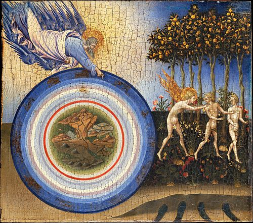 La Création du monde, et Adam et Ève chassés du paradis terrestre, 1445, Giovanni di Paolo