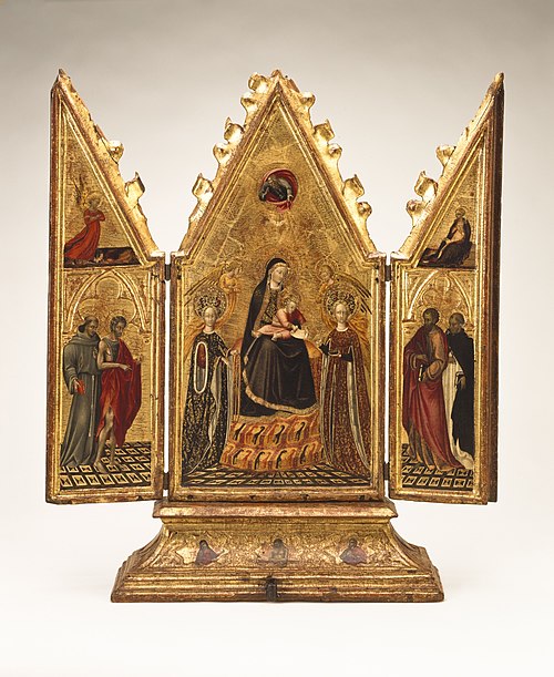 The Virgin and Child with Saints and the Annunciation, 1428, Giovanni di Paolo