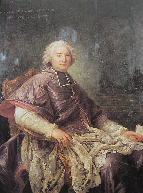 Portrait of Cardinal de la Rochefoucauld (Dominique de la Rochefoucauld), Archbishop of Rouen, 1749, François-Hubert Drouais