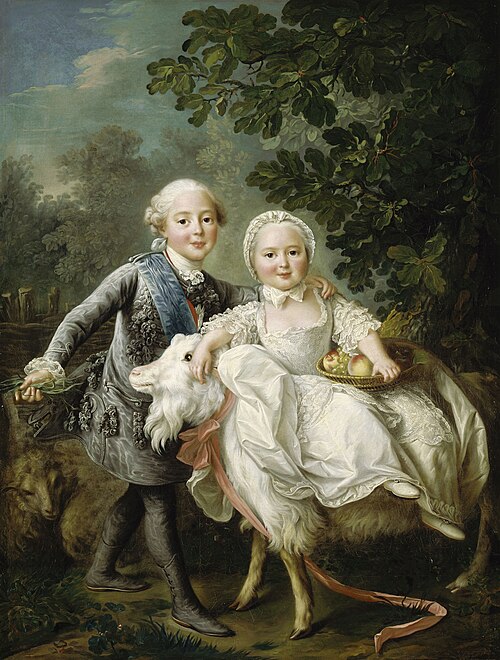 Charles Philippe de France, comte d'Artois, et sa sœur madame Clothilde, 1763, François-Hubert Drouais