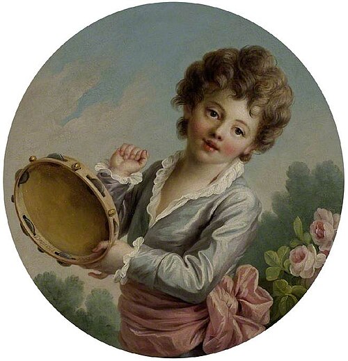Child with a tambourine, 1772, François-Hubert Drouais