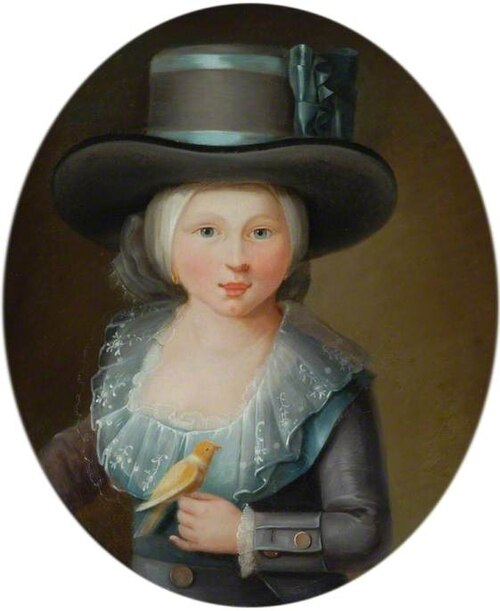 Girl holding a Canary, time of Louis XV, , François-Hubert Drouais