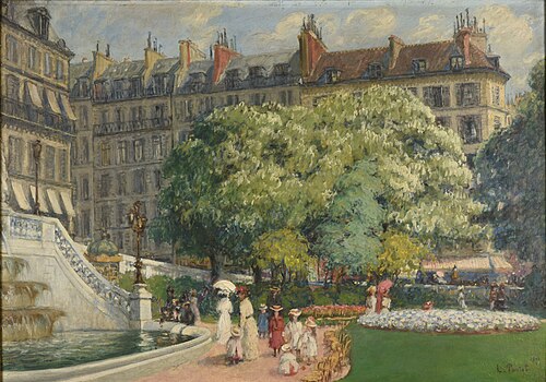Le Square de la Trinité : le bassin, 1901, Louis Claude Paviot