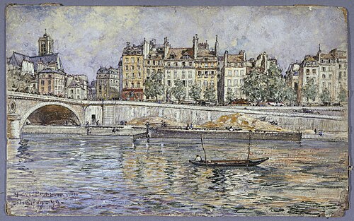 Le quai de l'Hôtel-de-Ville et le pont Louis-Philippe, 1899, Frédéric Anatole Houbron