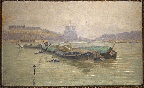 L'Ile Saint-Louis et Notre-Dame, vues du Pont d'Austerlitz, 1910, Georges Émile Carette