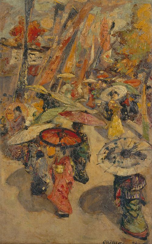 Street Scene, Tokyo, 1894, Edward Atkinson Hornel