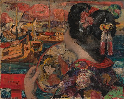 The Balcony, Yokohama, 1894, Edward Atkinson Hornel