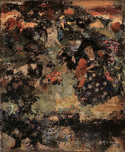 A Girl and Goats, 1891, Edward Atkinson Hornel
