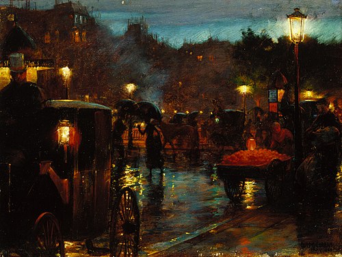 Paris at Night, 1889, Charles Courtney Curran