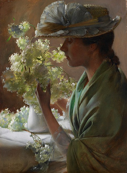 Dame avec un bouquet, 1890, Charles Courtney Curran