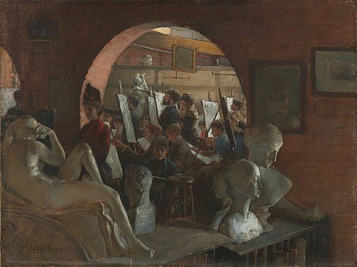 An Alcove in the Art Students' League, 1888, Charles Courtney Curran