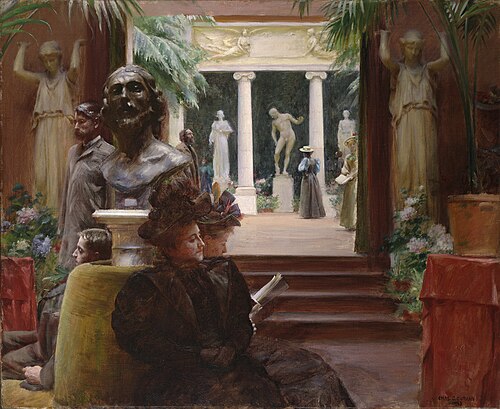 At the Sculpture Exhibition, 1895, Charles Courtney Curran