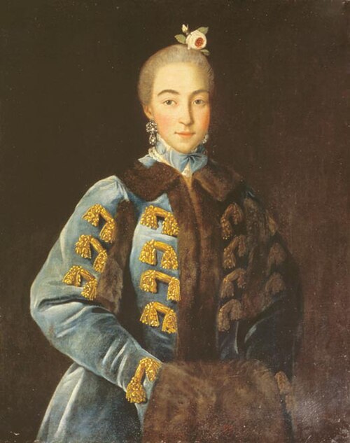 Porträt der Anna Petrovna Sheremeteva (1744-1768), 1768, Ivan Argounov