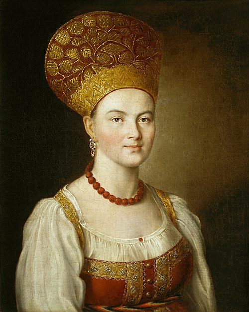 portrait d'une inconnue avec un costume russe, 1784, Ivan Argounov