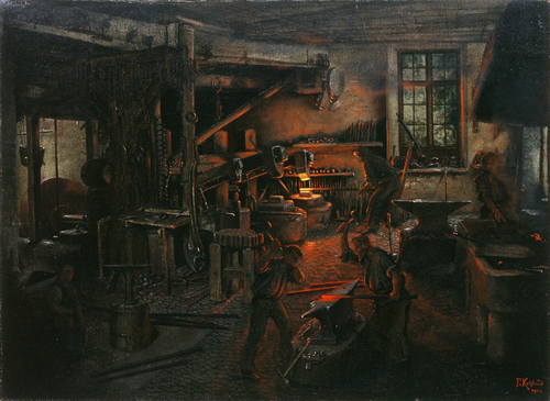 Forge des frères Fauler à Falkensteig (Höllental)., 1904, Friedrich Kohlund