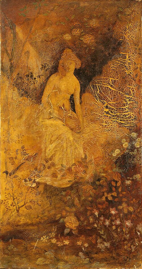 Panel for a Screen: Woman with a Deer, 1876, Albert Pinkham Ryder