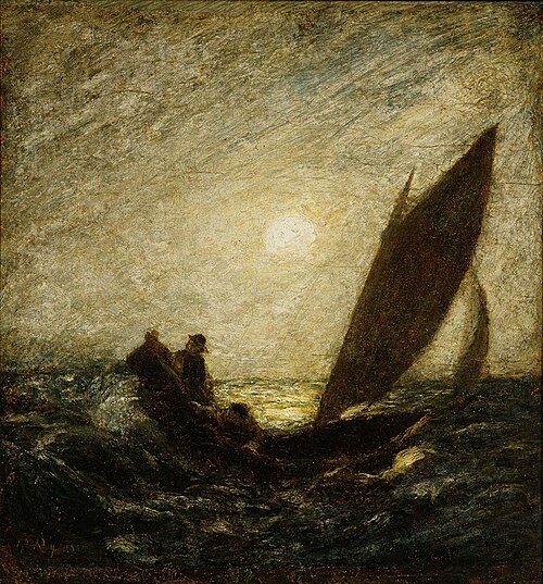 With Sloping Mast and Dipping Prow, 1882, Albert Pinkham Ryder