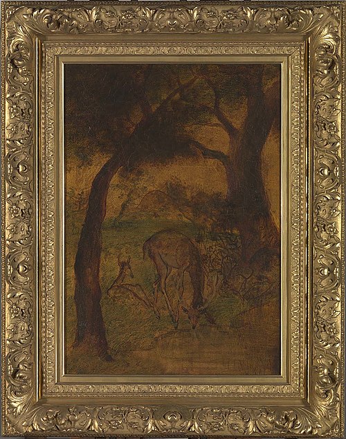A Stag Drinking, , Albert Pinkham Ryder