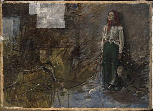 Two figures indoors, 1895, Stanisław Fabijański