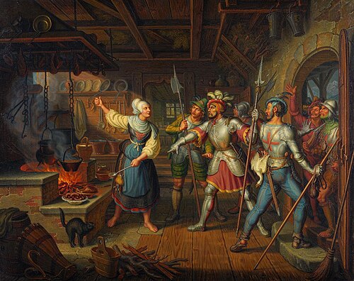 Die mutige Bündnerin im Schwabenkrieg, 1860, Ludwig Vogel (1810-1870)