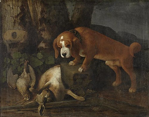 Stehender Hund mit Jagdbeute, 1700, Johann Jacob Marchand