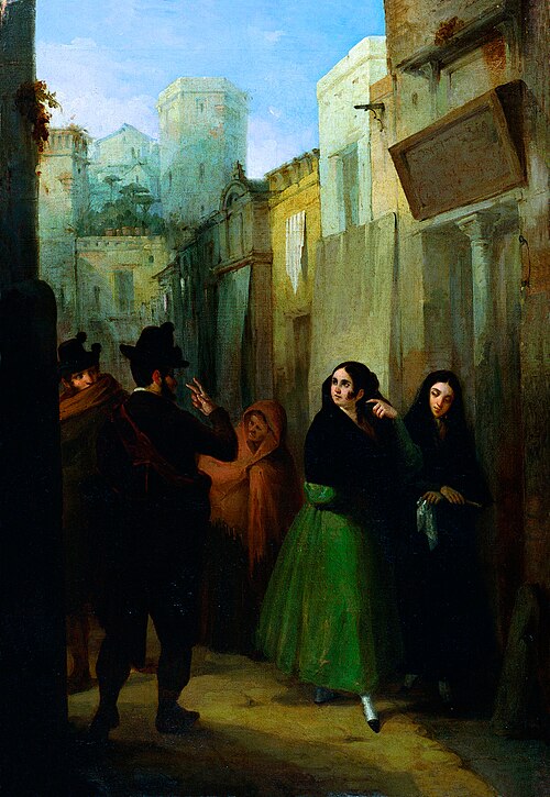 Rendezvous in the Street, 1841, Joaquín Domínguez Bécquer