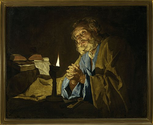 Saint-Pierre dans la prière., 1636, Matthias Stom