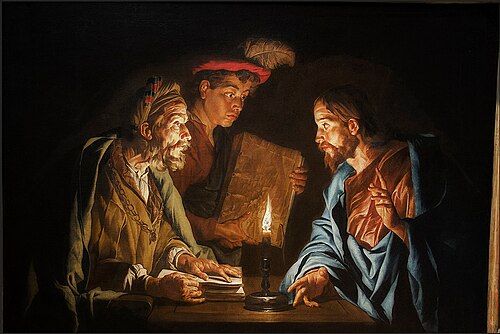 Jesus Christ and Nicodemus, 1650, Matthias Stom