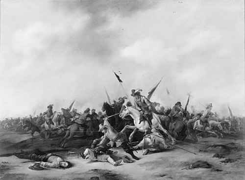 Cavalry and Infantry Skirmish, 1632, Matthias Stom
